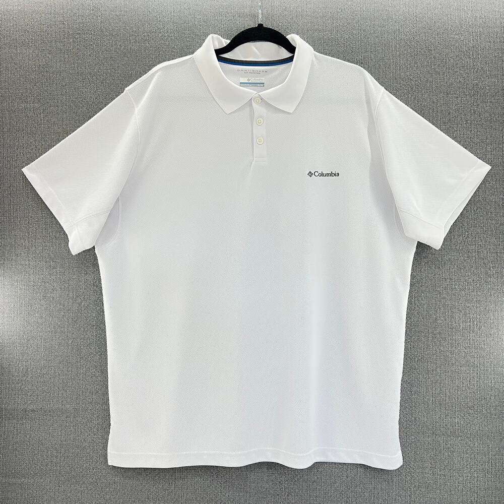 Columbia Omni-Shade Sun Protection Solid White Performance Polo Shirt Size XL